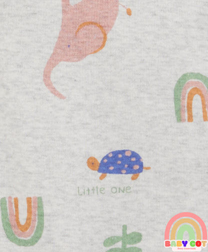 Half Sleeves Onesies With Heart Print Pack of 5 - Multicolour