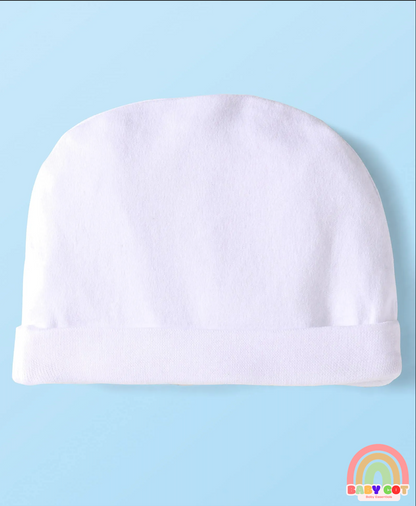 Interlock Knit Cap Mittens & Booties Set - White
