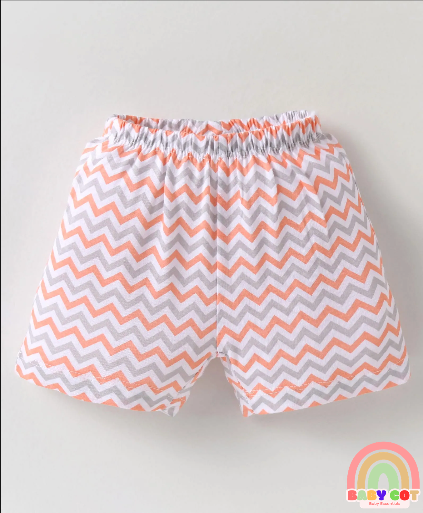 Single Jersey Knit Knee Length Shorts With Animal Print Pack of 3 - Light Blue Red & Green