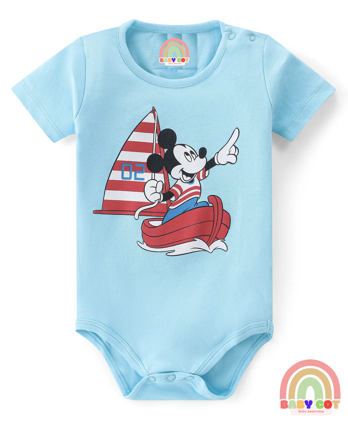 Interlock Cotton Knit Half Sleeves Printed Onesies  Pack of 3 - Multicolor