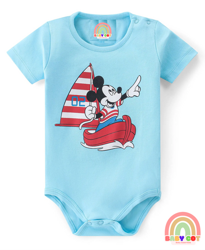 Interlock Cotton Knit Half Sleeves Printed Onesies  Pack of 3 - Multicolor