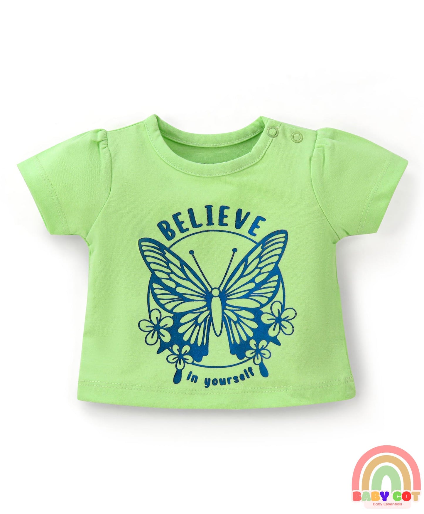 100% Cotton Half Sleeves T-Shirts Butterfly Print Pack of 3 - Multicolour