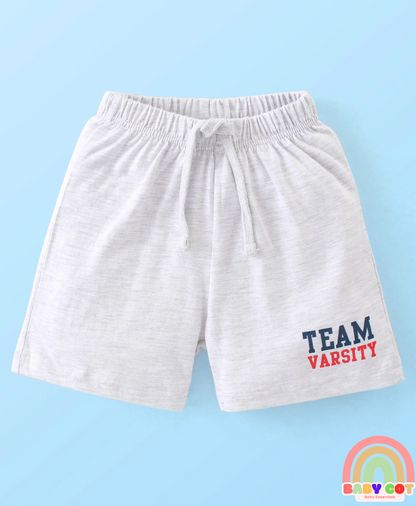 Cotton Knit Shorts Text Print Pack of 3 - Multicolour