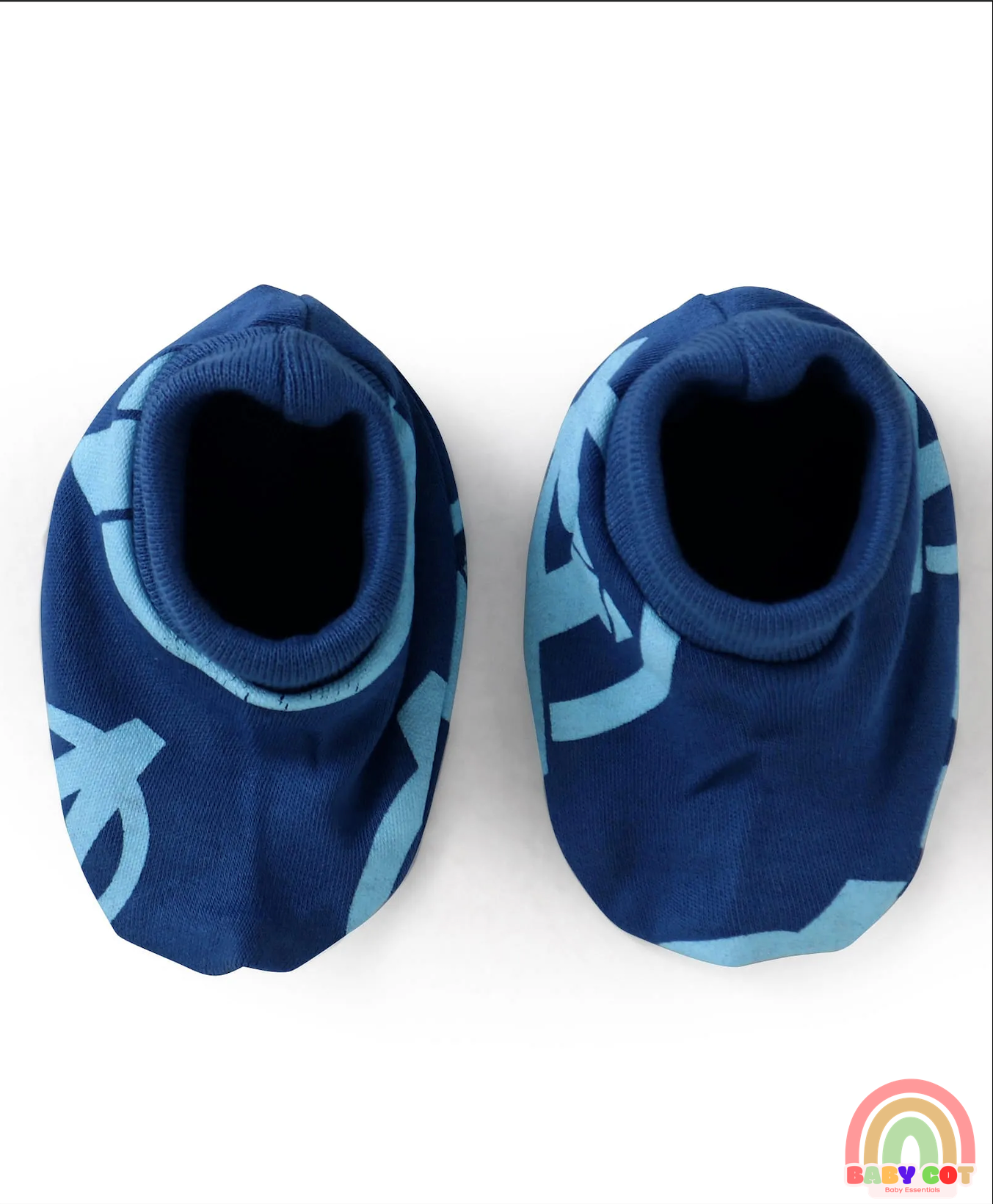 Interlock Knit Cap Mittens & Booties Set - Blue