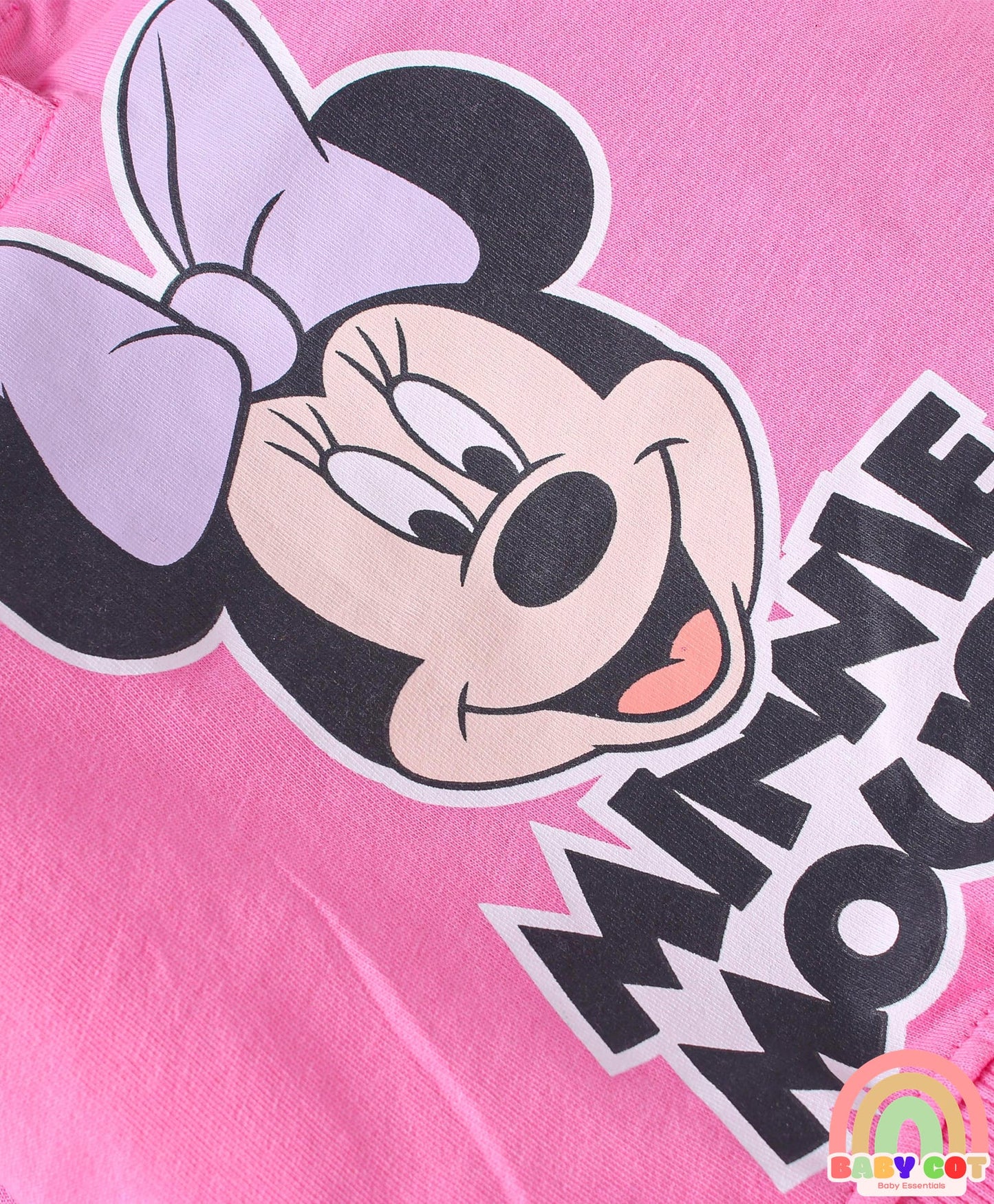 Terry Knit Full Raglan Sleeves Hooded Sweatshirt & Lounge Pant with Minnie Mouse Graphics - Pink & Lilac