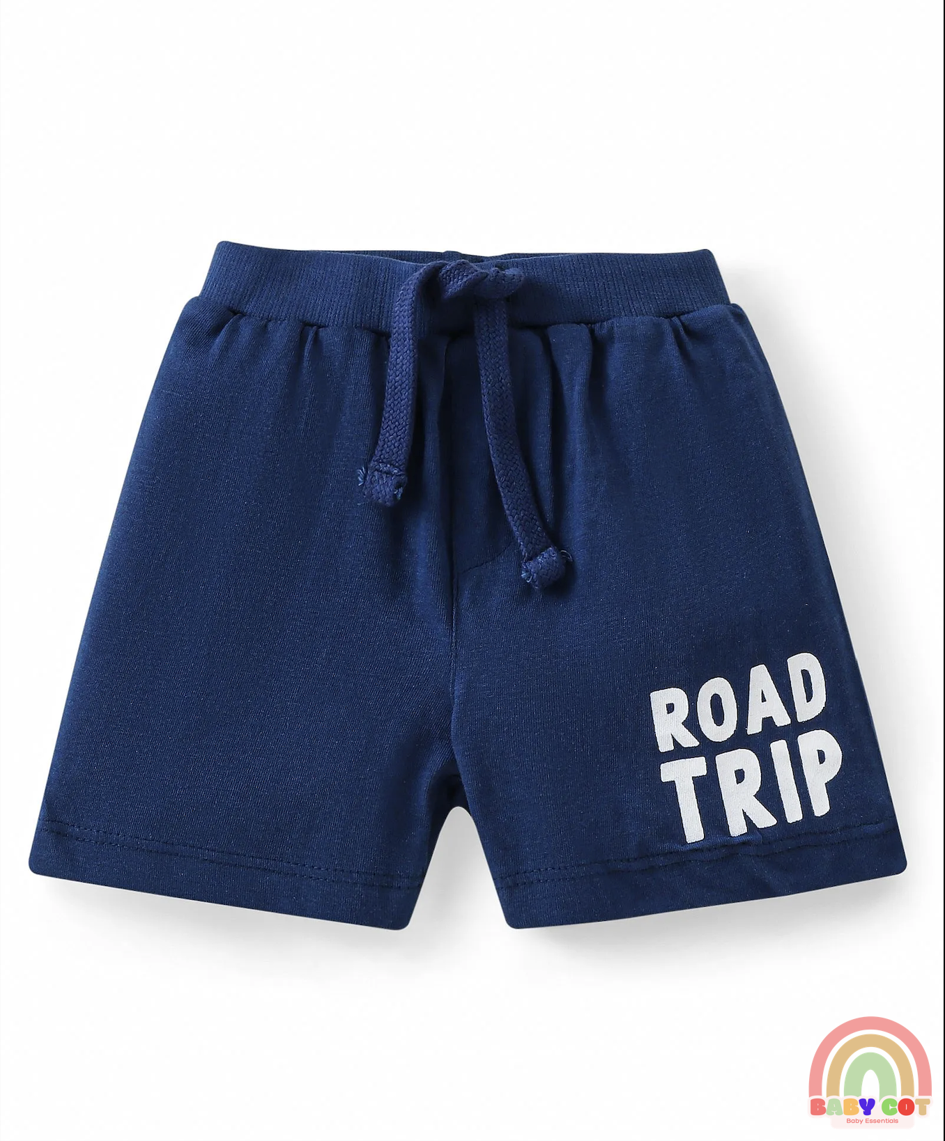 Cotton Knit Shorts with Car & Text Print Pack of 3 - Blue Green & Yellow