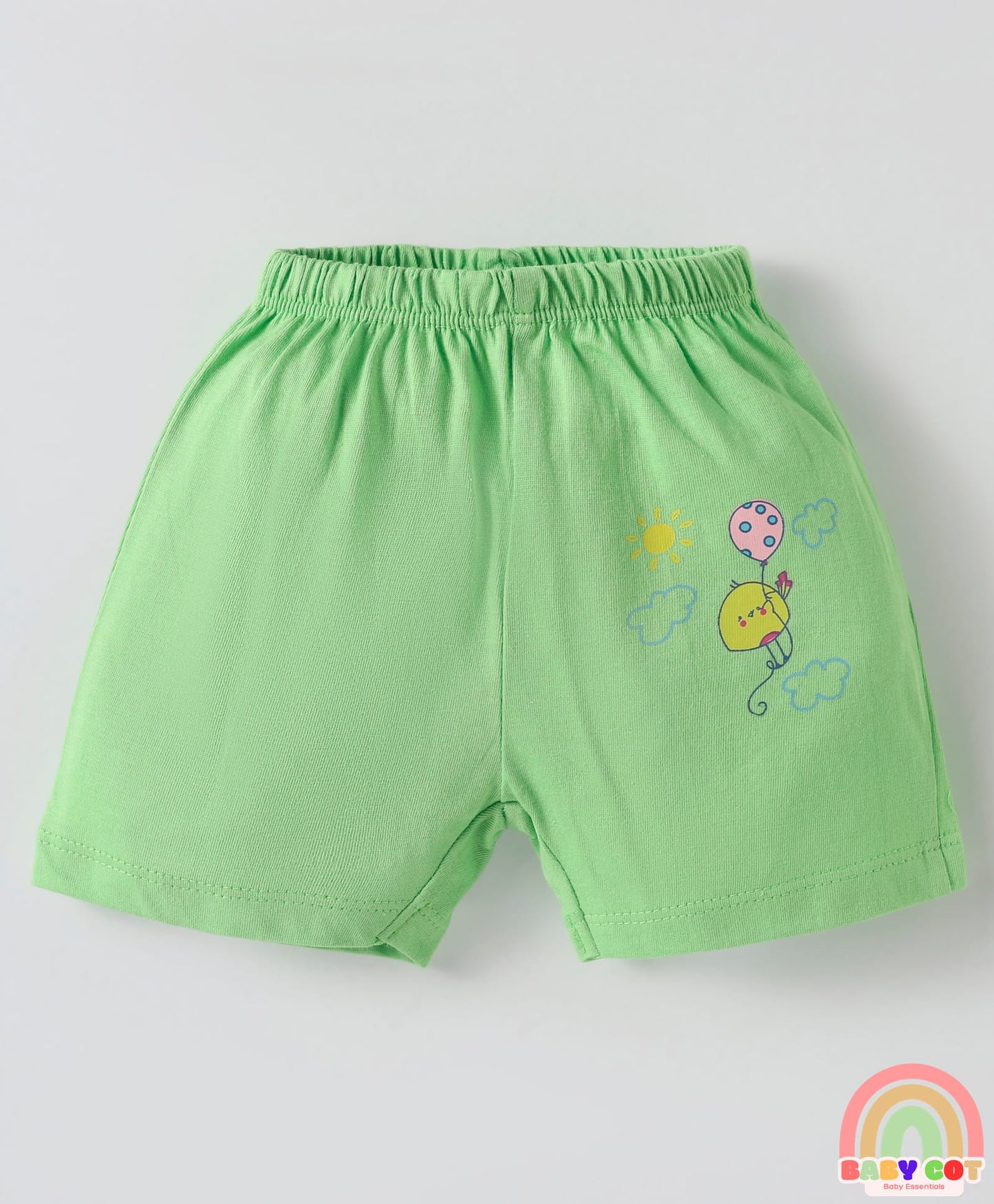 Single Jersey Knit Above Knee Length Shorts With Floral & Heart Print Pack Of 5 - Light Multicolour