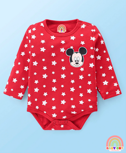 Interlock Knit Full Sleeves Onesies With Printed Graphics Pack of 3 - Red White & Navy Blue