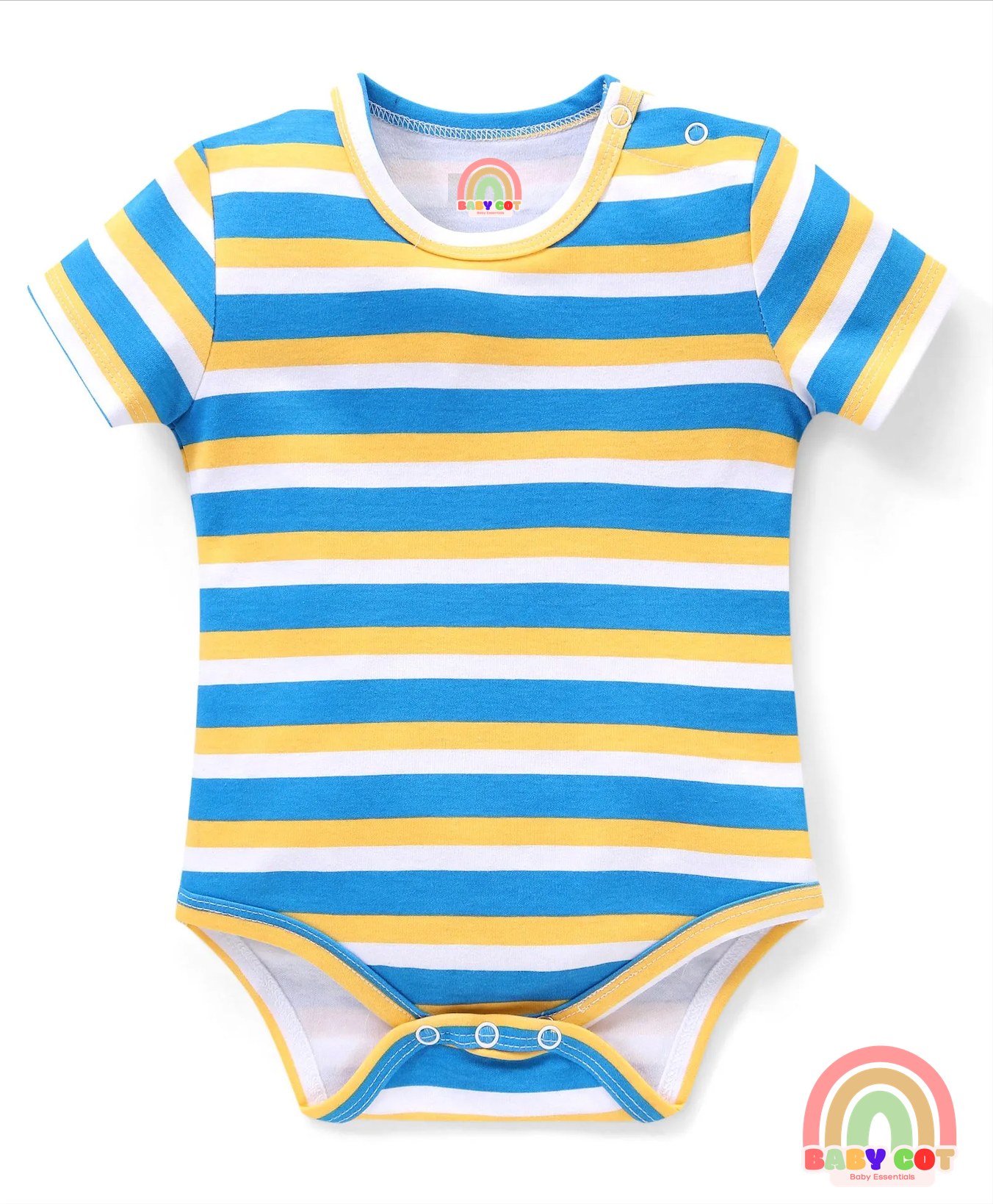 100% Cotton Knit Half Sleeves Onesies With Animal Print Pack of 3 - Multicolor