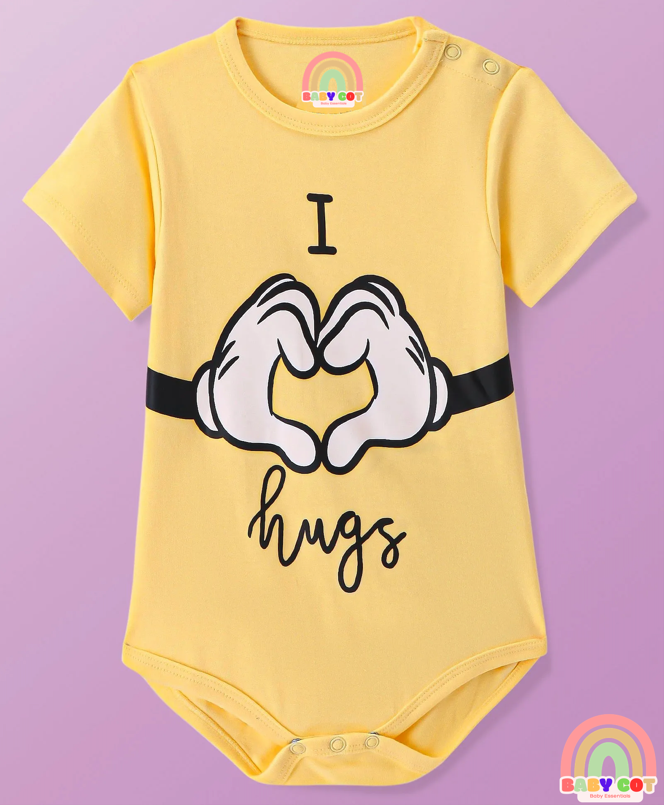 Interlock Knit Half Sleeves Onesies With Mickey Mouse Print Pack of 2 - Multicolor