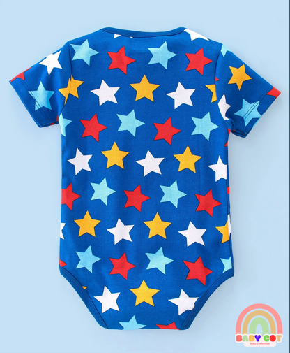 Printed Half sleeves onesies Multicolour 100% cotton - Pack of 3