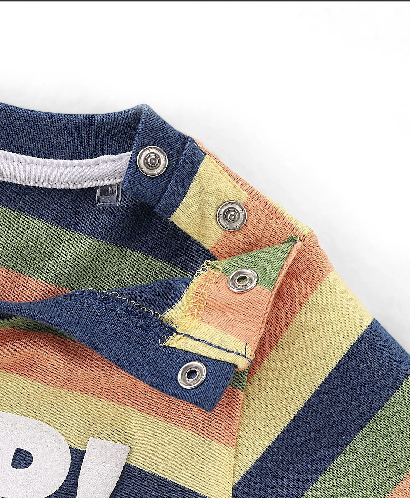 100% Cotton Knit Full Sleeves T-Shirt & Lounge Pants With Text Print & Striped - Blue & Green