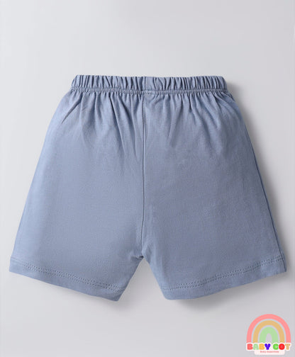 Single Jersey Knit Above Knee Length Shorts With Sea Life & Heart Print Pack Of 5 - Multicolour