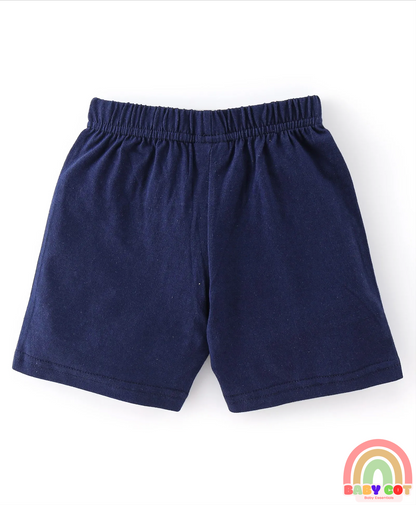 Cotton Knit Knee Length Striped Shorts Text & Balls Print Pack of 3 - Multicolour