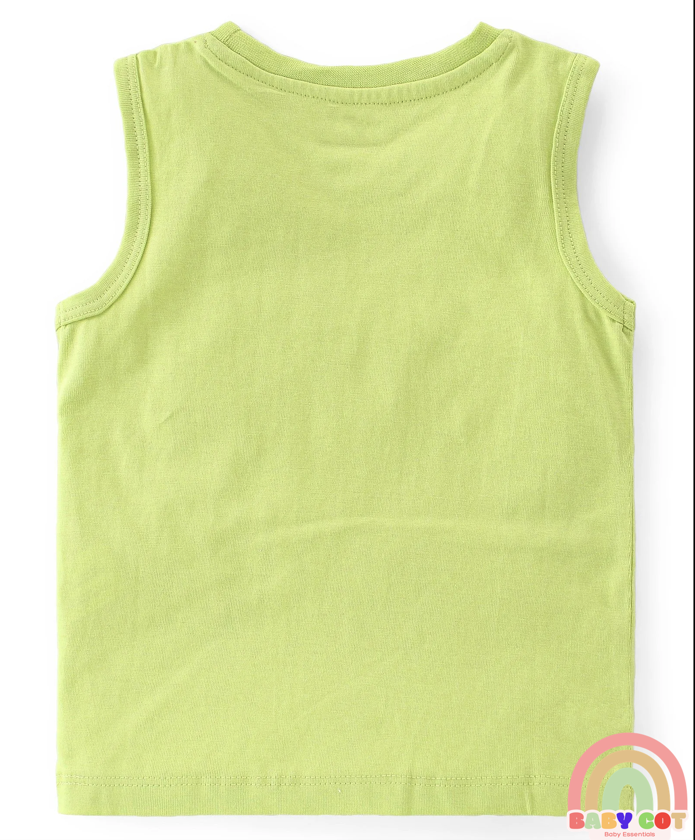 100% Cotton Knit Sleeveless T-Shirt Stripes & Bear Graphics Pack Of 3 - Multicolor