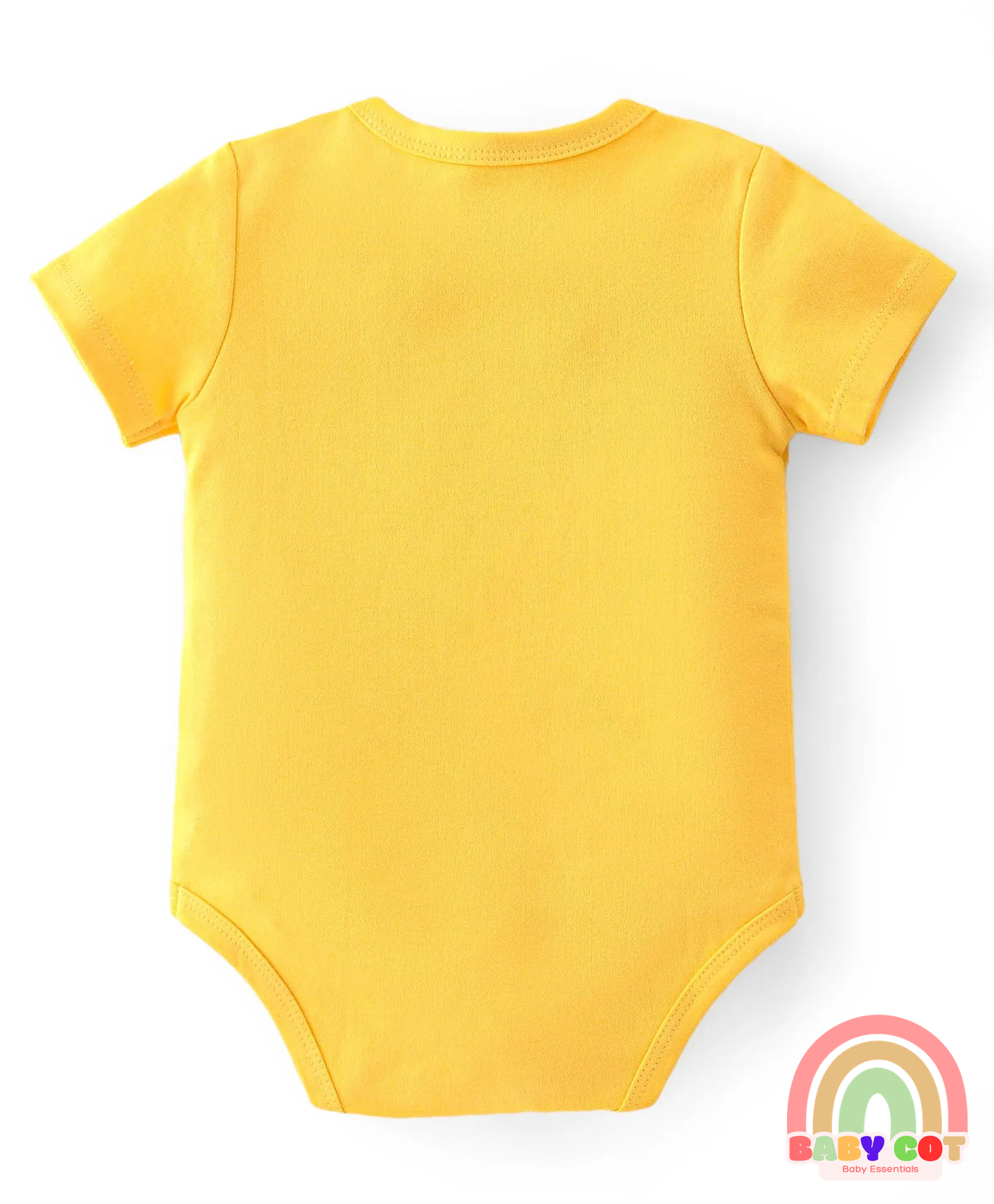 100% Cotton Knit Half Sleeves Onesies with Star & Dino Print Pack of 3 - Blue Yellow & Red