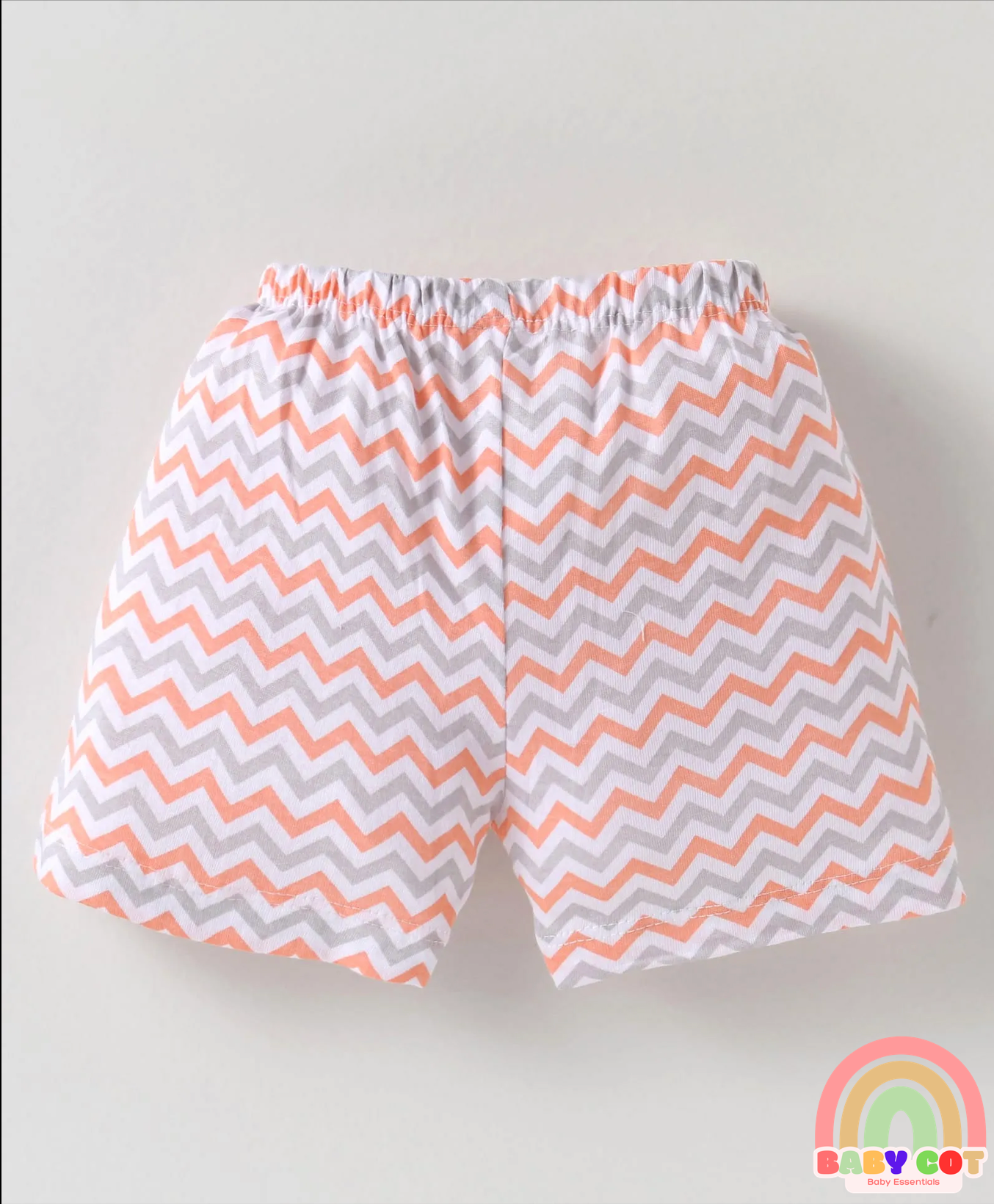 Single Jersey Knit Knee Length Shorts With Animal Print Pack of 3 - Light Blue Red & Green