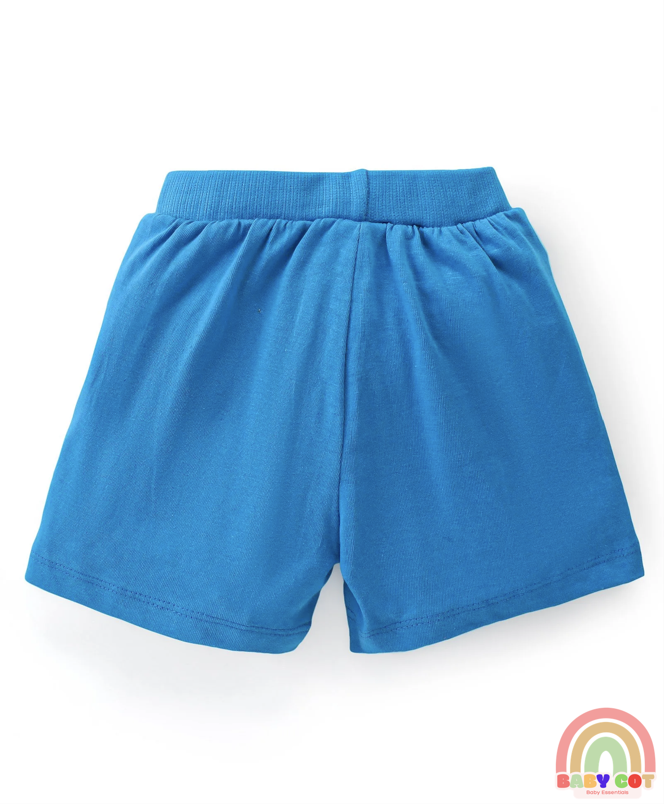 Cotton Knit Shorts With Varsity Print Pack Of 3 - Red Blue & Yellow