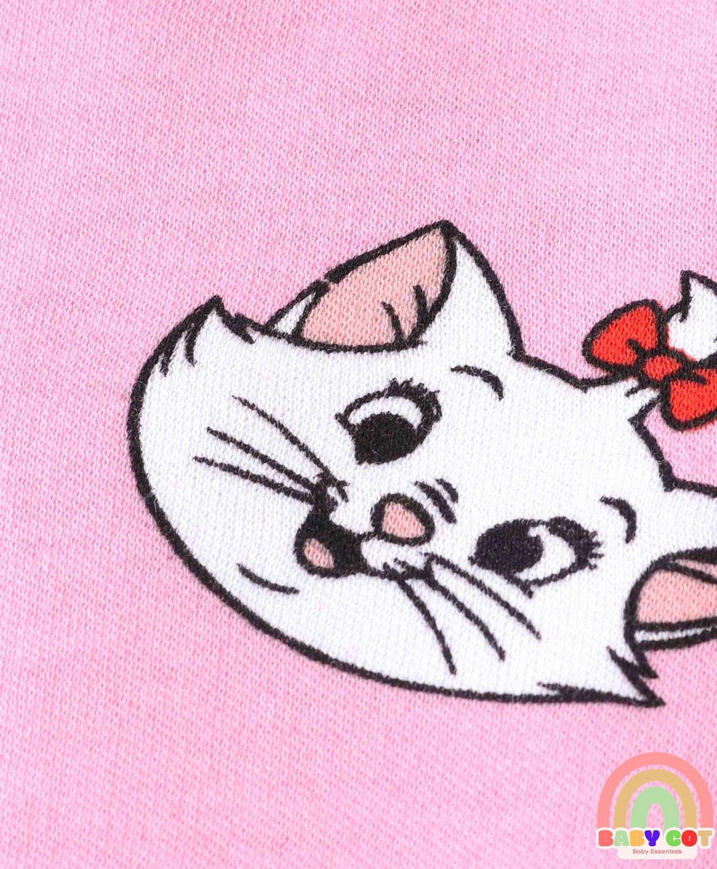 Interlock Knit Full Sleeve Onesies with Aristocats - Marie Graphics Pack of 3 - Red Pink & White