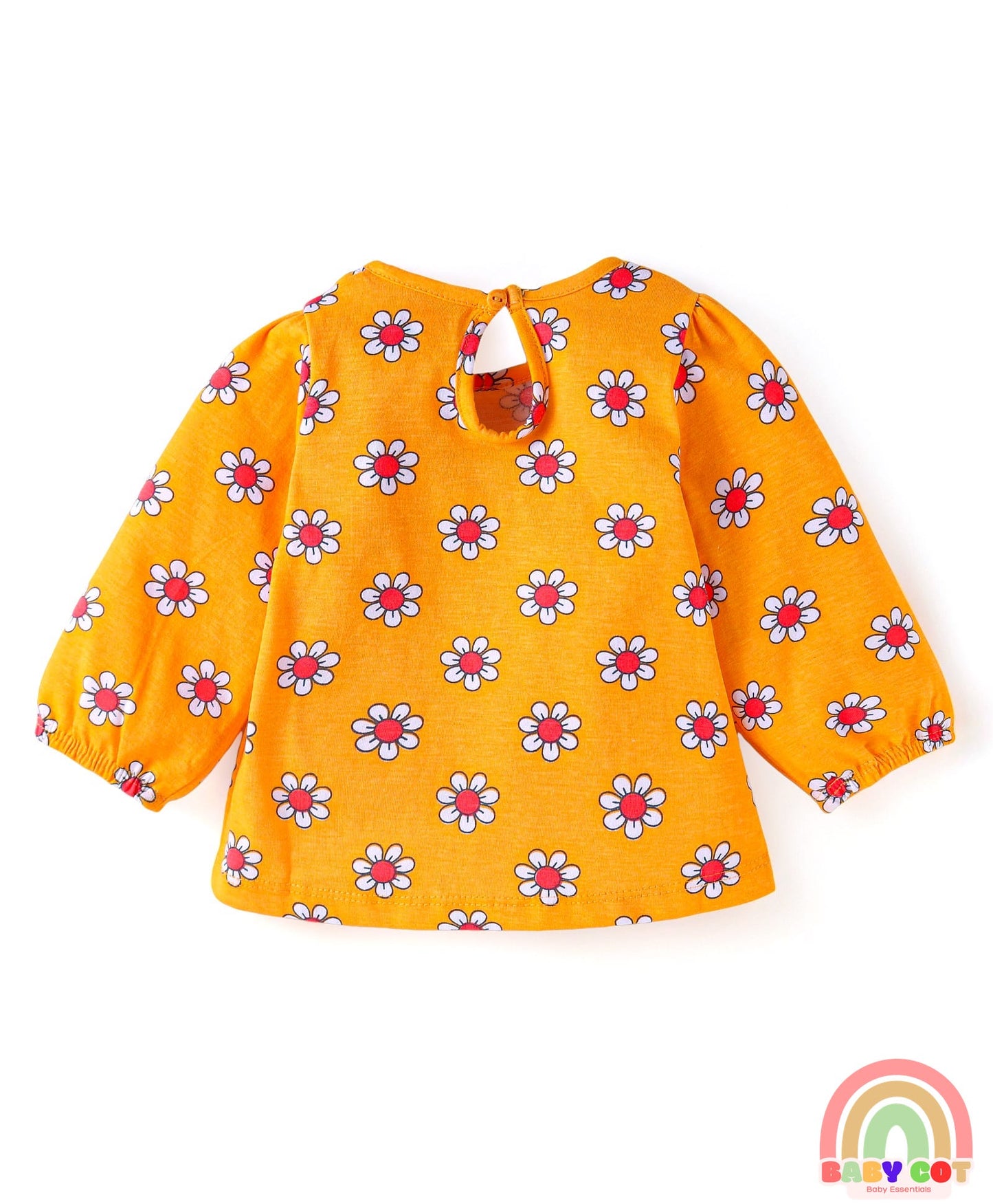 Cotton Knit Full Sleeves T-Shirts with Floral & Text Print Pack of 3 - Red Navy Blue & Orange