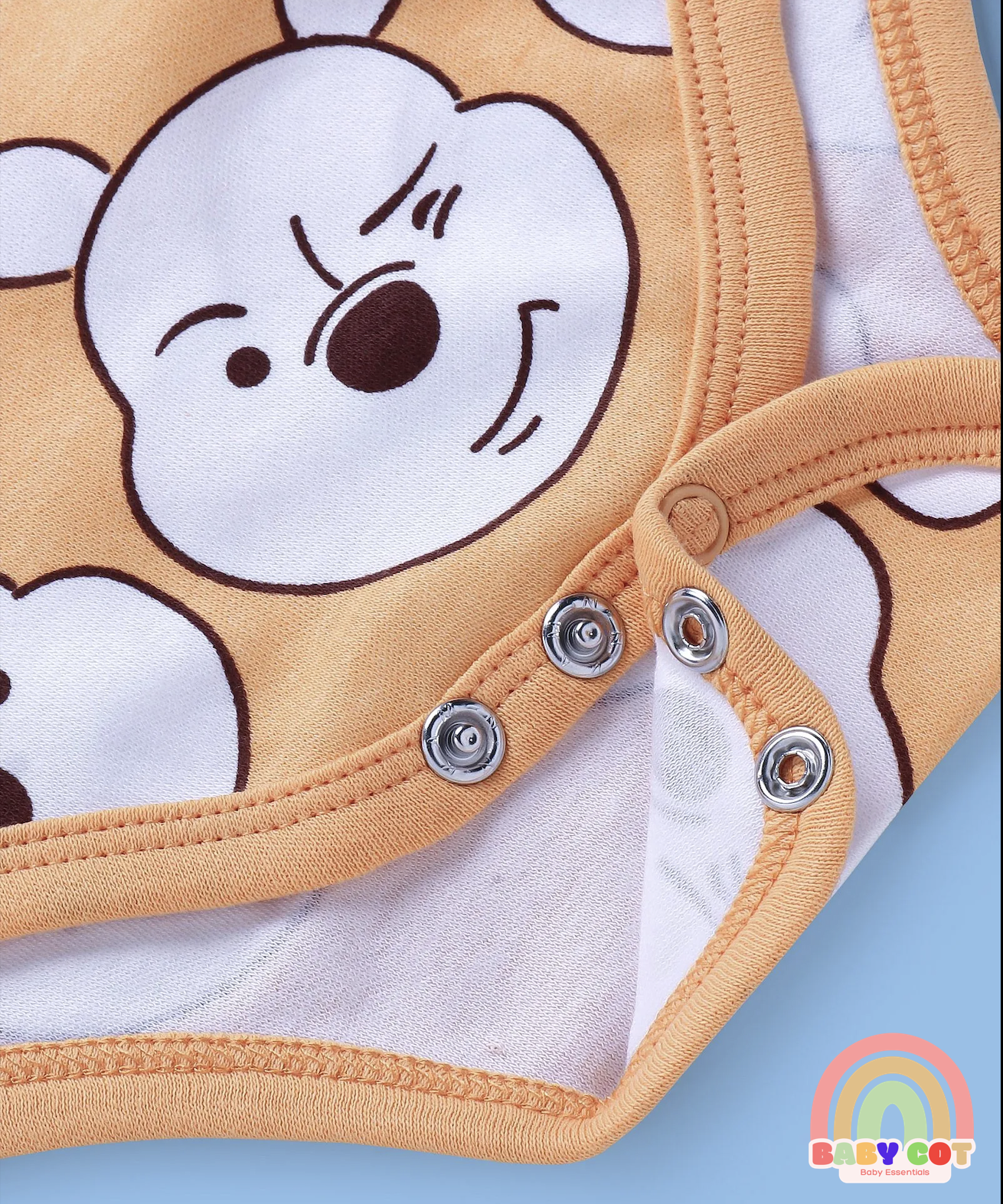 Interlock Knit Half Sleeves Onesies With Winnie The Pooh Print Pack of 2 - Orange & White