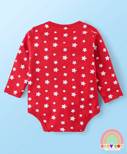 Interlock Knit Full Sleeves Onesies With Printed Graphics Pack of 3 - Red White & Navy Blue