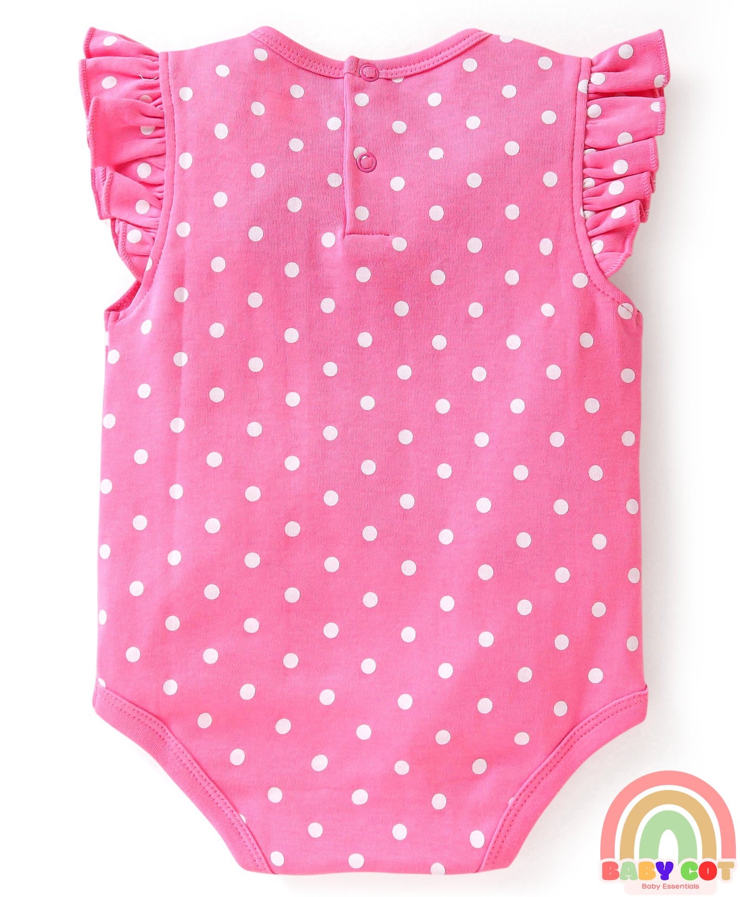 100% Cotton Frill Sleeves Polka Dots & Floral Printed Onesies Pack of 3 - Multicolour