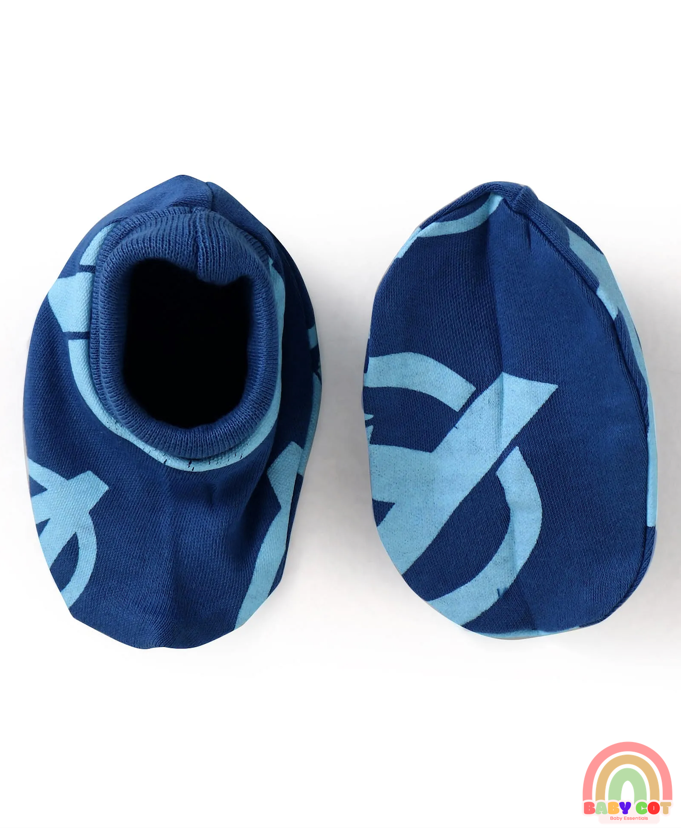 Interlock Knit Cap Mittens & Booties Set - Blue