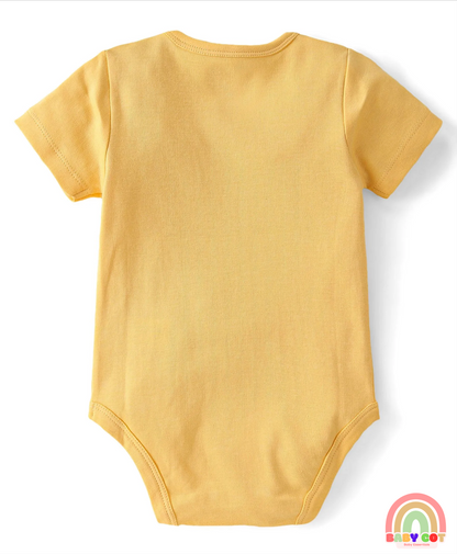 100% Cotton Knit Half Sleeves Striped & Lion Printed Onesies Pack of 5 - Multicolour