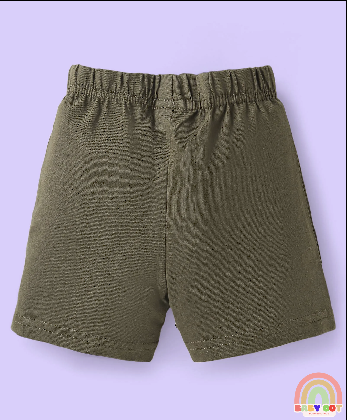 Single Jersey Knit Mid Thigh Shorts with Tropical & Text Print Pack of 3 - Black & Grey