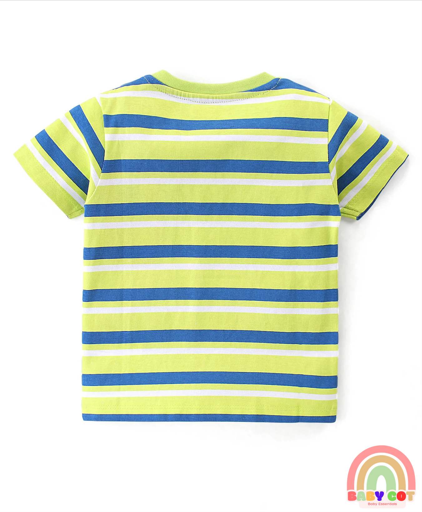 Cotton Knit Half Sleeves Striped T-Shirts Turtle Print Pack of 3 - Multicolour