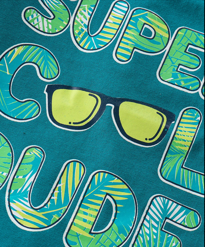 Cotton Knit Half Sleeves T-Shirts Tropical Graphic Print Pack of 3 - Blue & Green