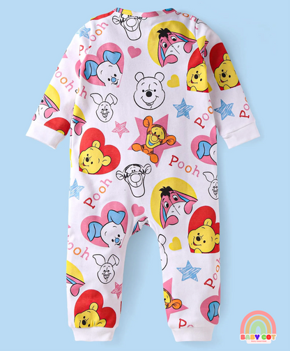 Interlock Knit Full Sleeves Rompers With Printed Graphics Pack of 3 - Yellow White & Blue