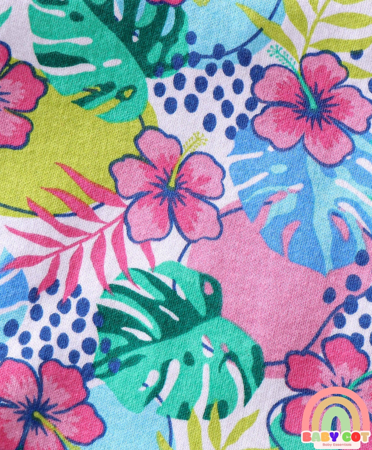 100% Cotton Frill Sleeves Polka Dots & Floral Printed Onesies Pack of 3 - Multicolour