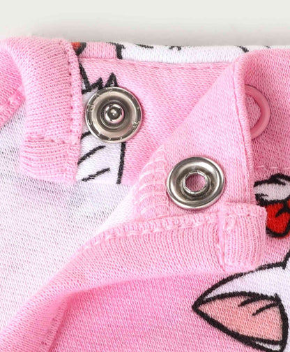 Interlock Knit Full Sleeve Onesies with Aristocats - Marie Graphics Pack of 3 - Red Pink & White