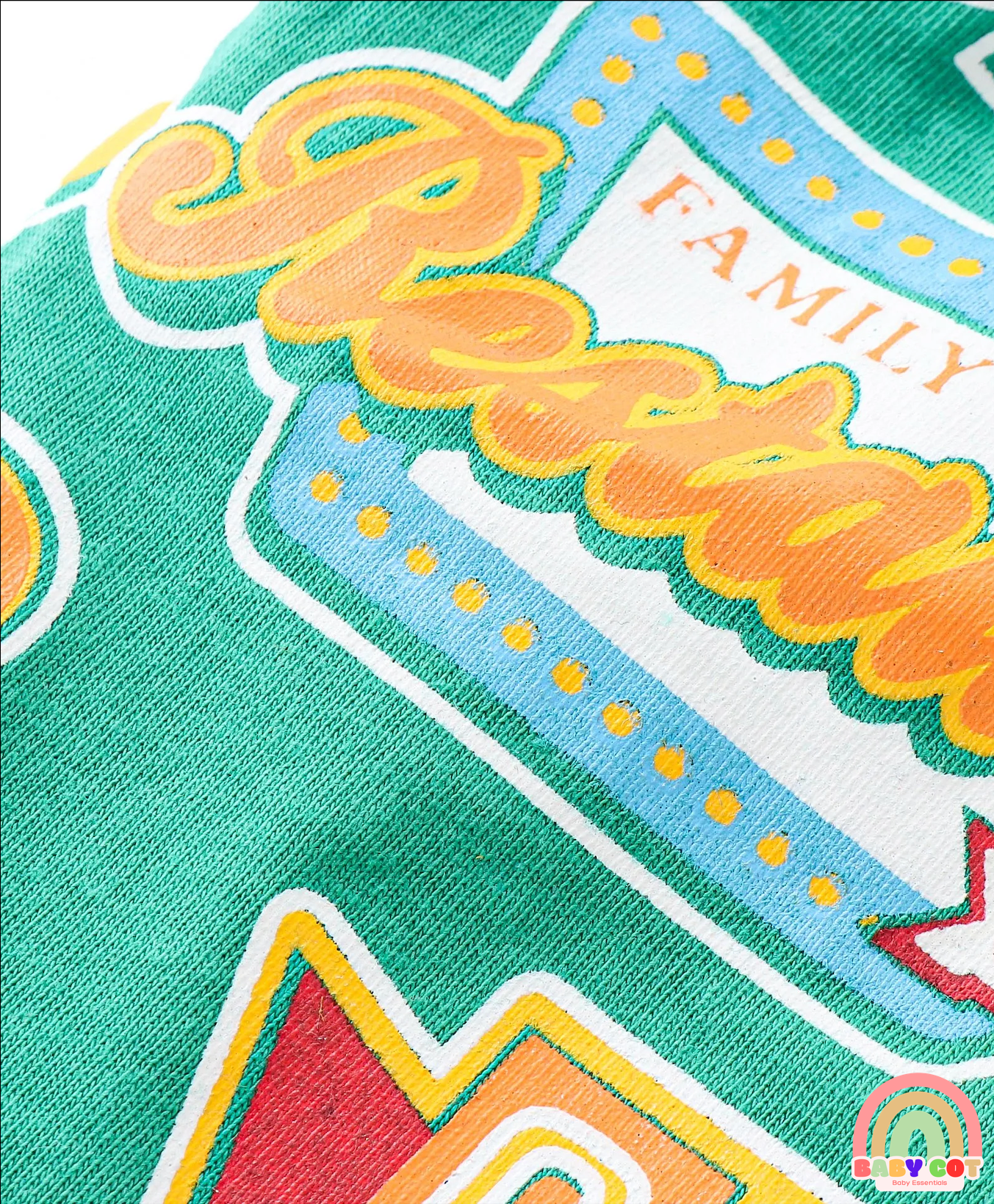 Cotton Knit Shorts with Car & Text Print Pack of 3 - Blue Green & Yellow