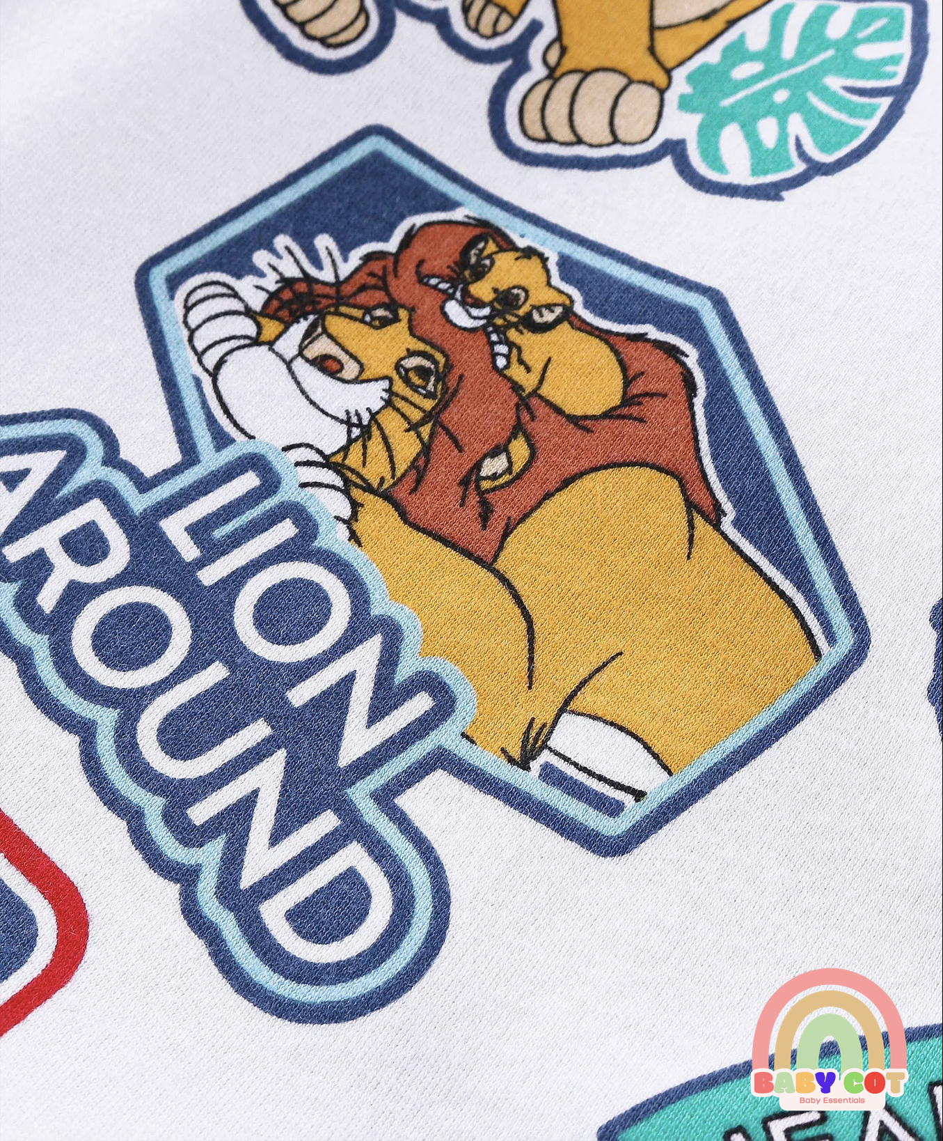 Interlock Half Sleeves Onesies With Lion King Graphics Pack of 3 - Multicolour