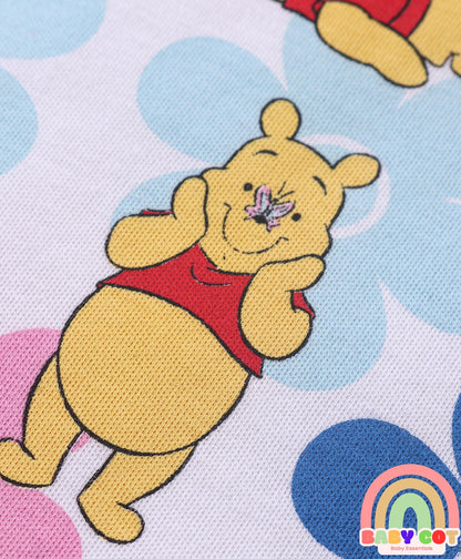 Cotton Knit Frill Sleeves Onesies with Winnie The Pooh Graphics Pack Of 3 - Multicolour
