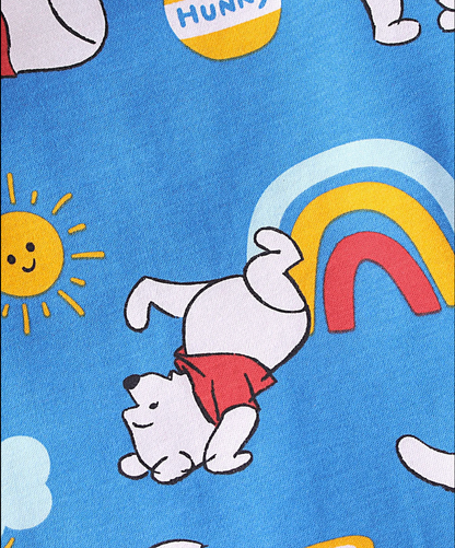 Cotton Interlock Knit Half Sleeves Onesies with Winnie The Pooh Graphics Pack of 3 - Multicolour