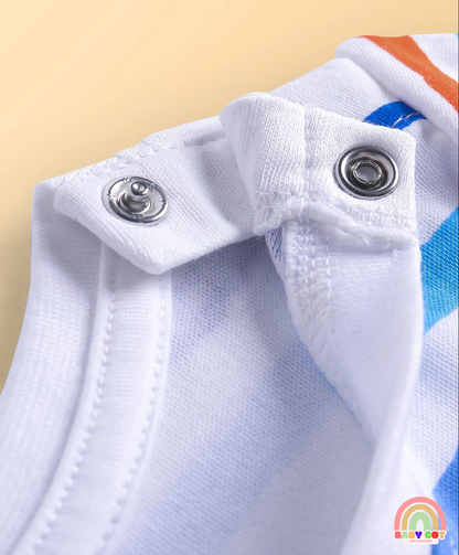 Interlock Knit Half Sleeves Onesies with Nemo Graphics Pack of 2 - Multicolour