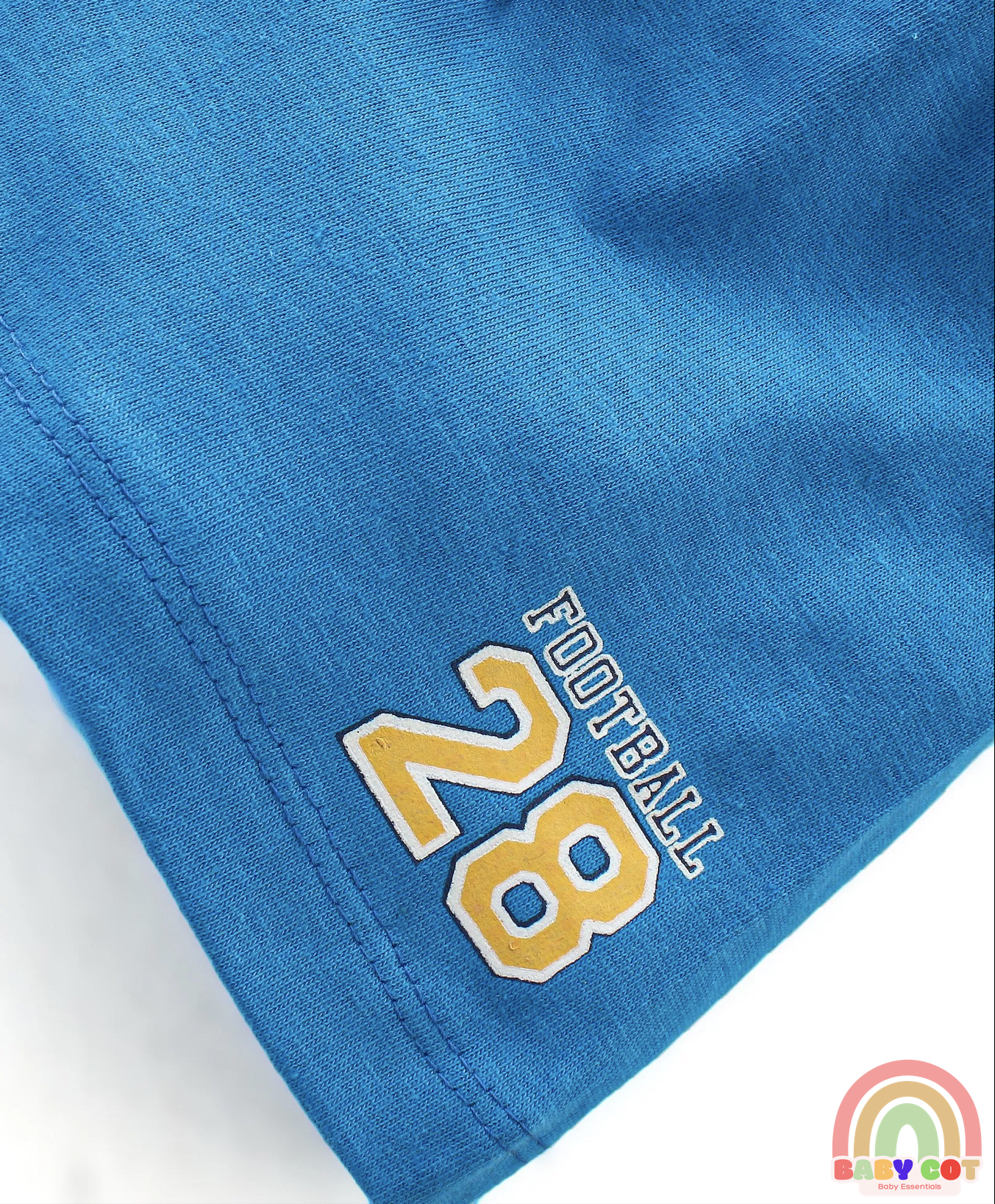 Cotton Knit Shorts With Varsity Print Pack Of 3 - Red Blue & Yellow