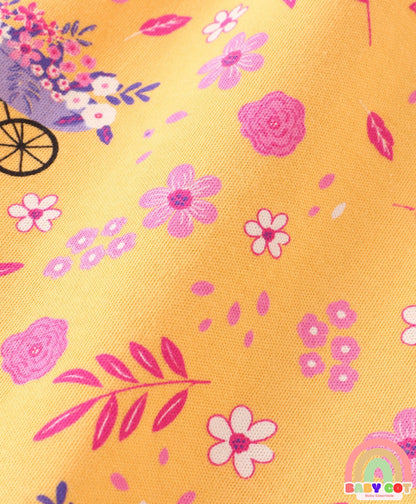 100% Cotton Knit Frill Sleeves Onesies with Floral & Polka Dot Print Pack of 3 - Multicolour