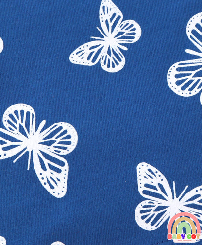 100% Cotton Half Sleeves T-Shirts Butterfly Print Pack of 3 - Multicolour