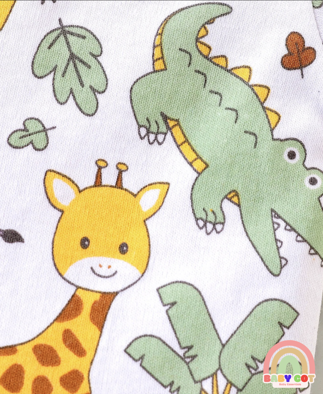 100% Cotton Knit Half Sleeves Onesies Animal Print Pack of 3 - Multicolour