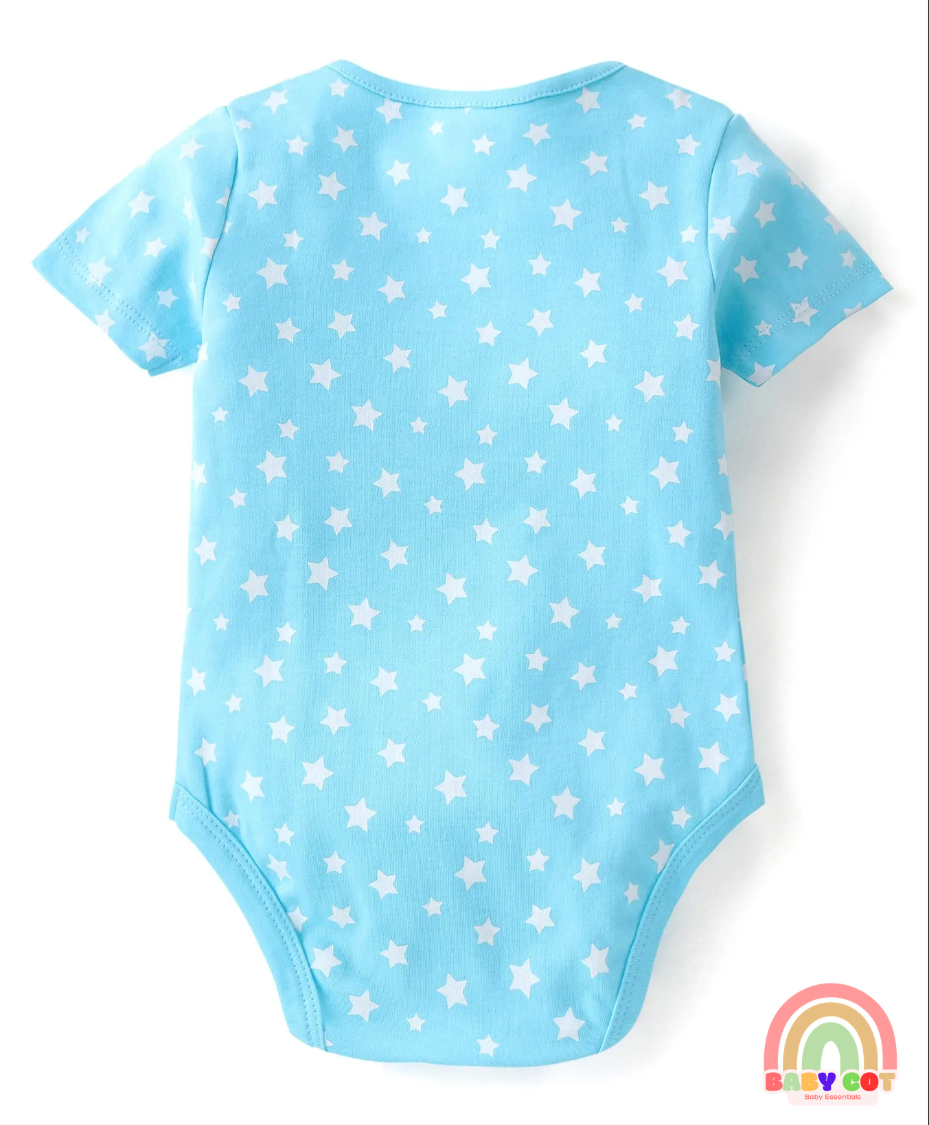100% Cotton Knit Half Sleeves Onesies Stripes & Bear Print Pack Of 5 - Blue Yellow & White
