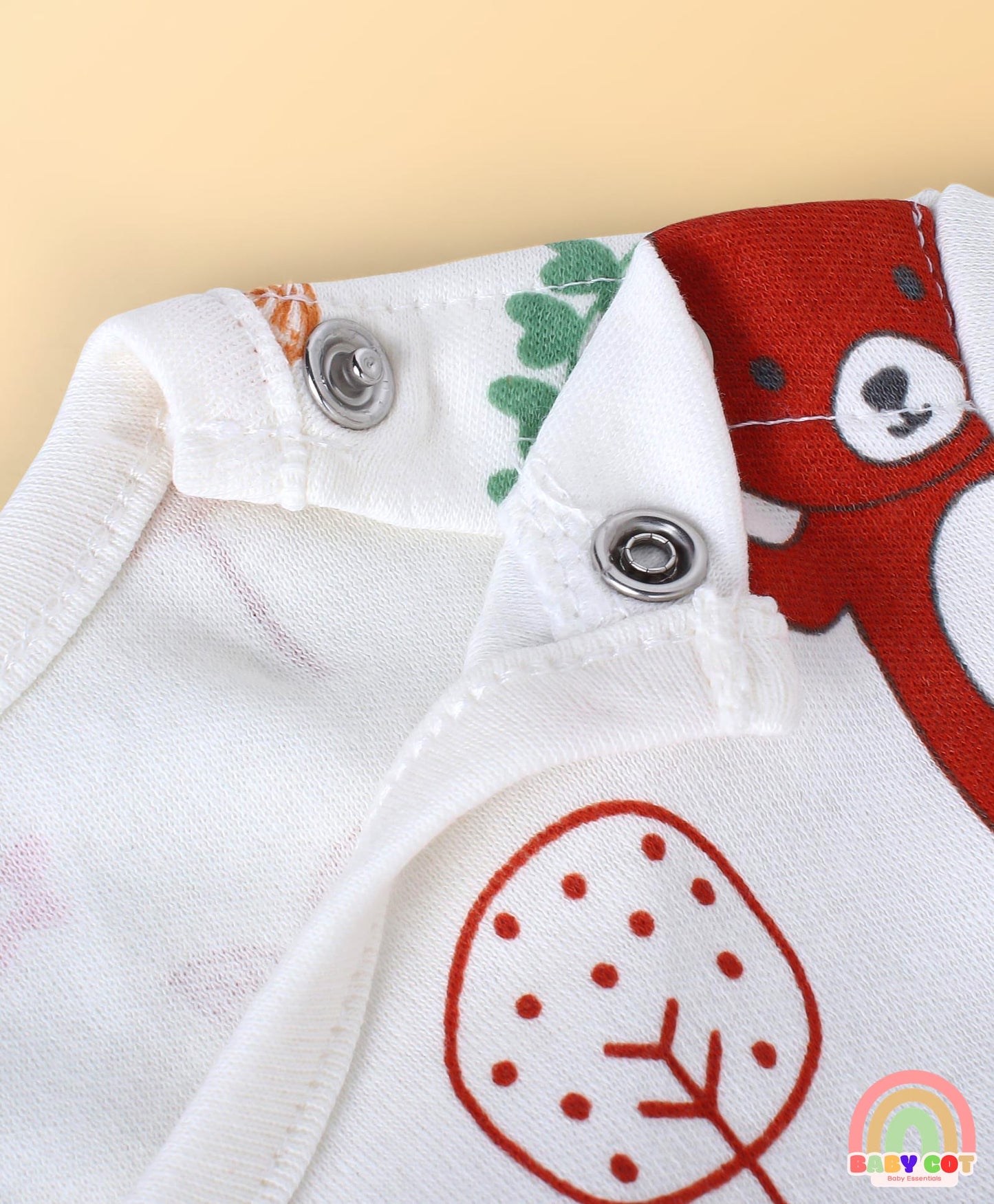 100% Cotton Knit Full Sleeves Animal Printed Top & Leggings Set with Jacket & Bow Applique - Dark Pink & White