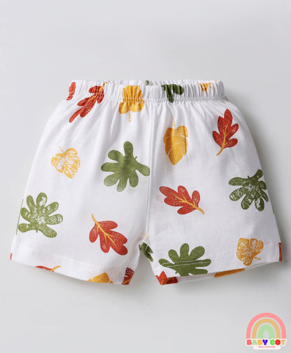 Single Jersey Knit Above Knee Length Shorts With Tropical & Geometric Shape Print Pack Of 5 - Multicolour