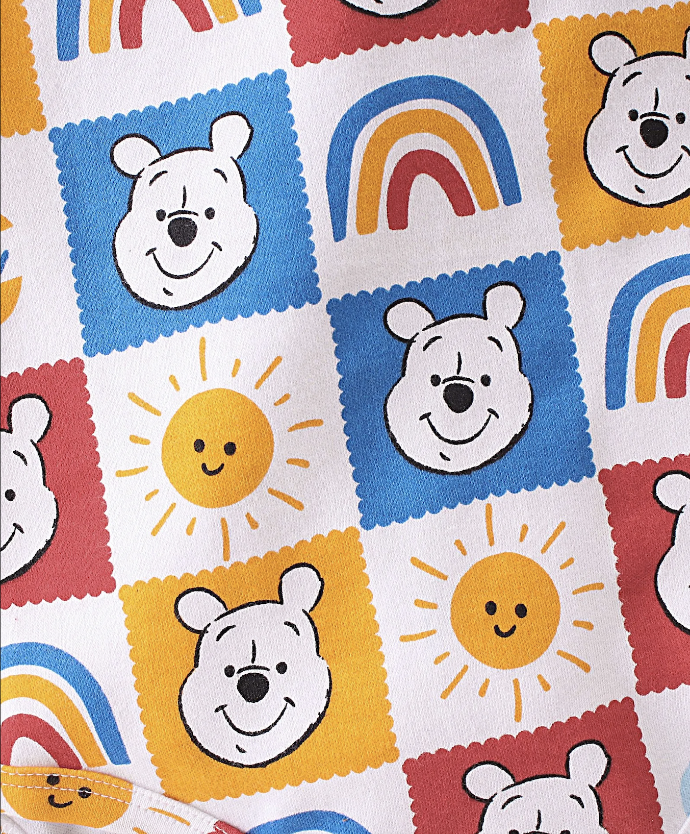 Cotton Interlock Knit Half Sleeves Onesies with Winnie The Pooh Graphics Pack of 3 - Multicolour