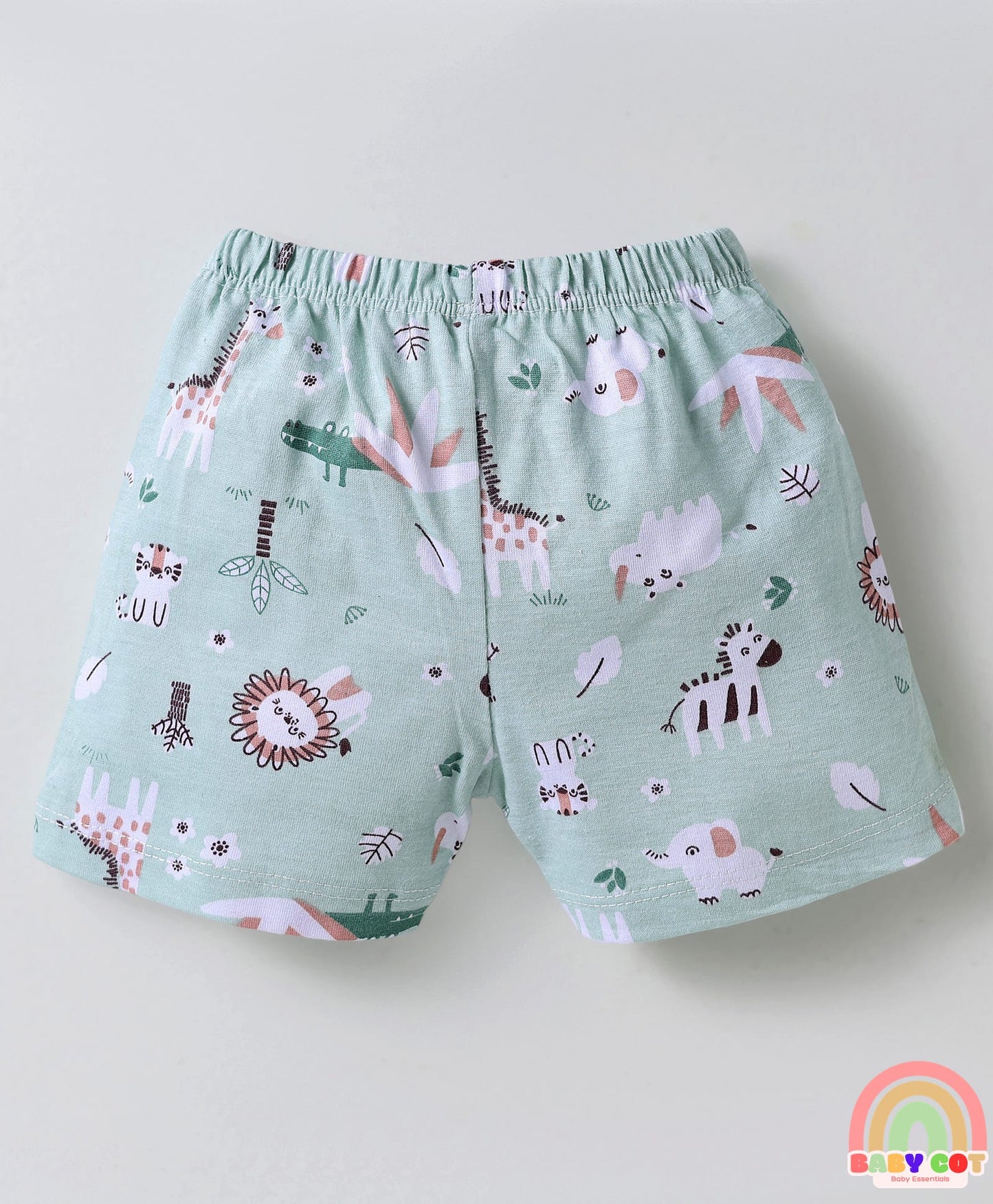Single Jersey Knit Above Knee Length Shorts With Animal & Heart Print Pack Of 5 - Multicolour