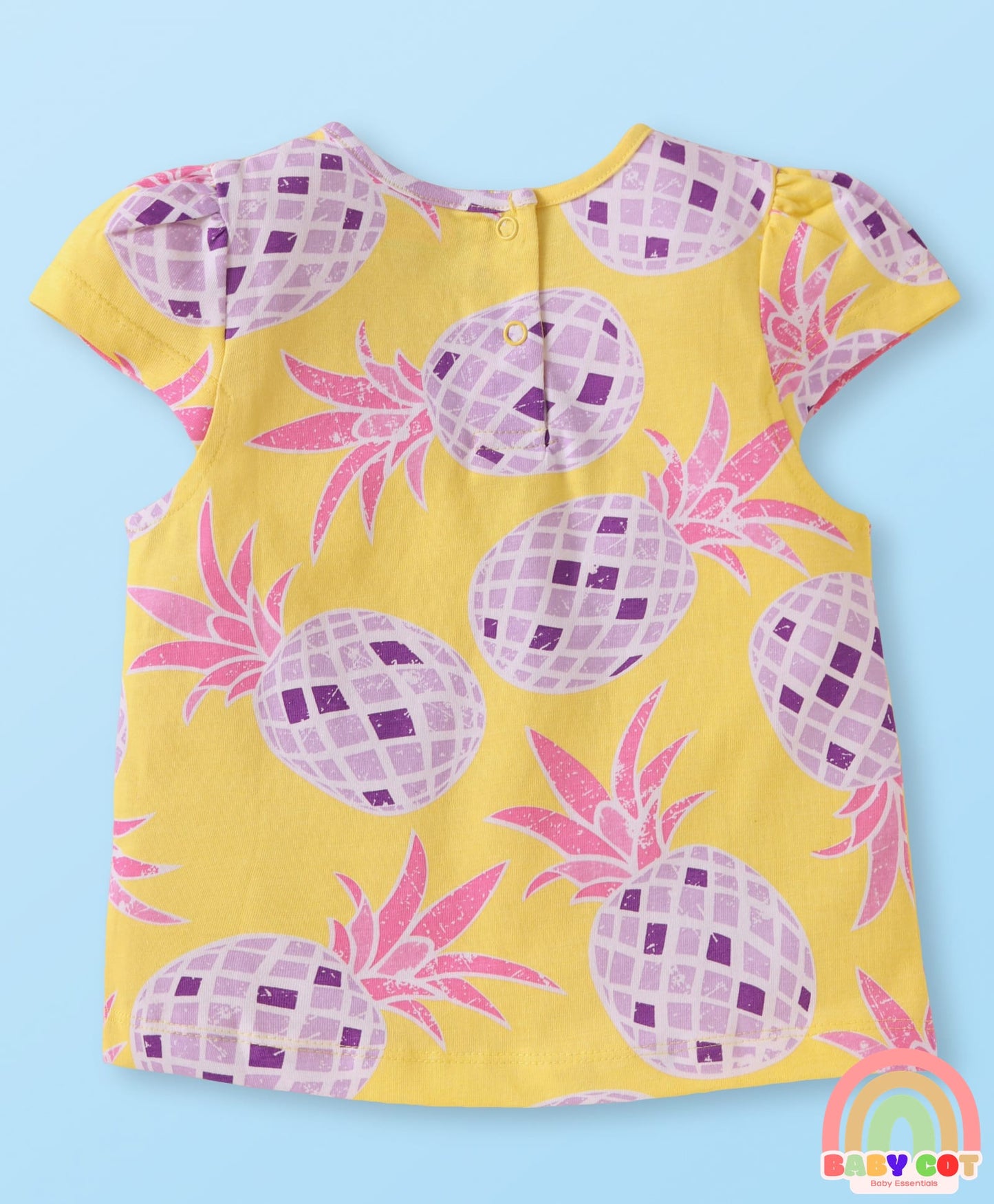 Cotton Knit Cap Sleeves T-Shirts with with Fruits Print Pack of 5 - Multicolor